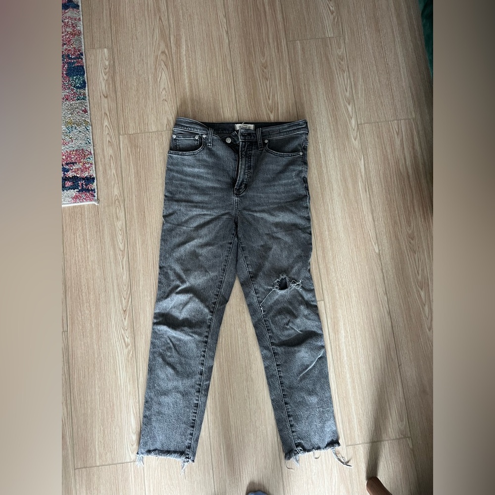Madewell Perfect Vintage Gray Distressed Women's Jeans
